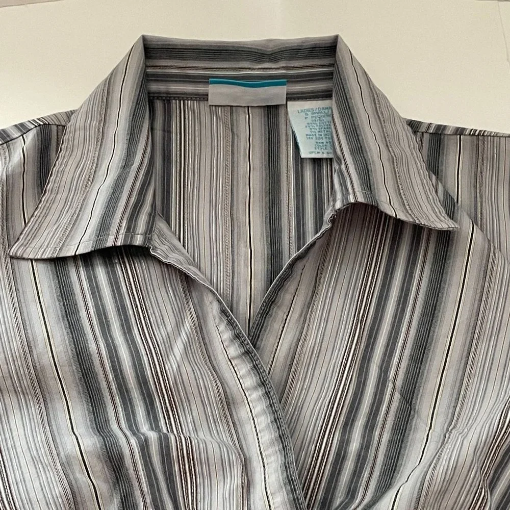 4/$25 Announcements Maternity Blouse Long‎ Sleeve Career Work Waist Tie Sz S